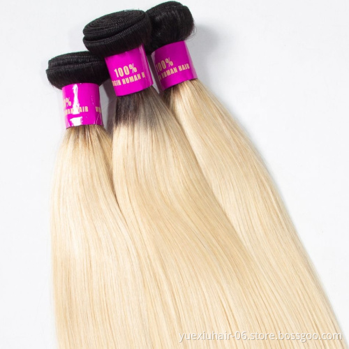 8A 10A Grade Cuticle Aligned 1B/613 Virgin Hair Blonde Straight Hair Bundles Mink Human Malaysian Hair